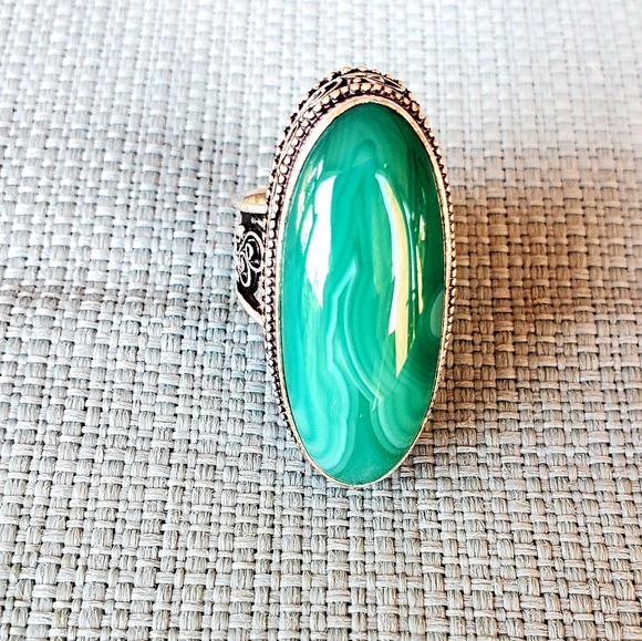 New Oversized Botswana Agate 925 Silver Ring. - Picture 11 of 11
